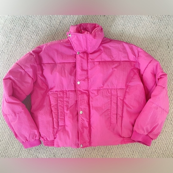 Free People Pink Cropped Puffer - Picture 7 of 16
